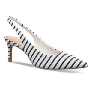 On 34th Monikaa Stripe Slingback Pump heels navy blue white - 8